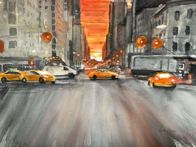NYC Sunset by Lisa Koorbusch