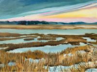 Frozen Flats At The Salt Marsh, Plum Island by Caroline Duggan
