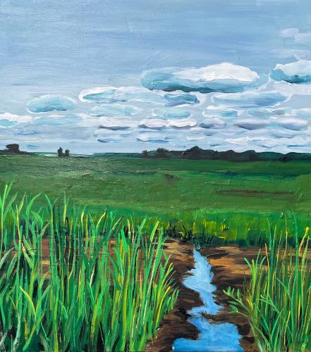 Cloudy Day In The Salt Marsh by Caroline Duggan